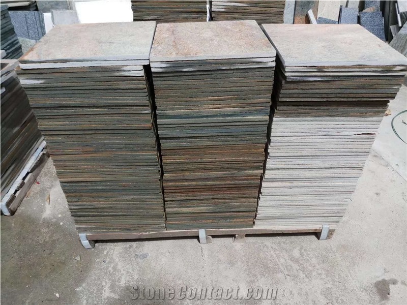 China Rusty Quartzite Tiles Slabs Patio Flooring