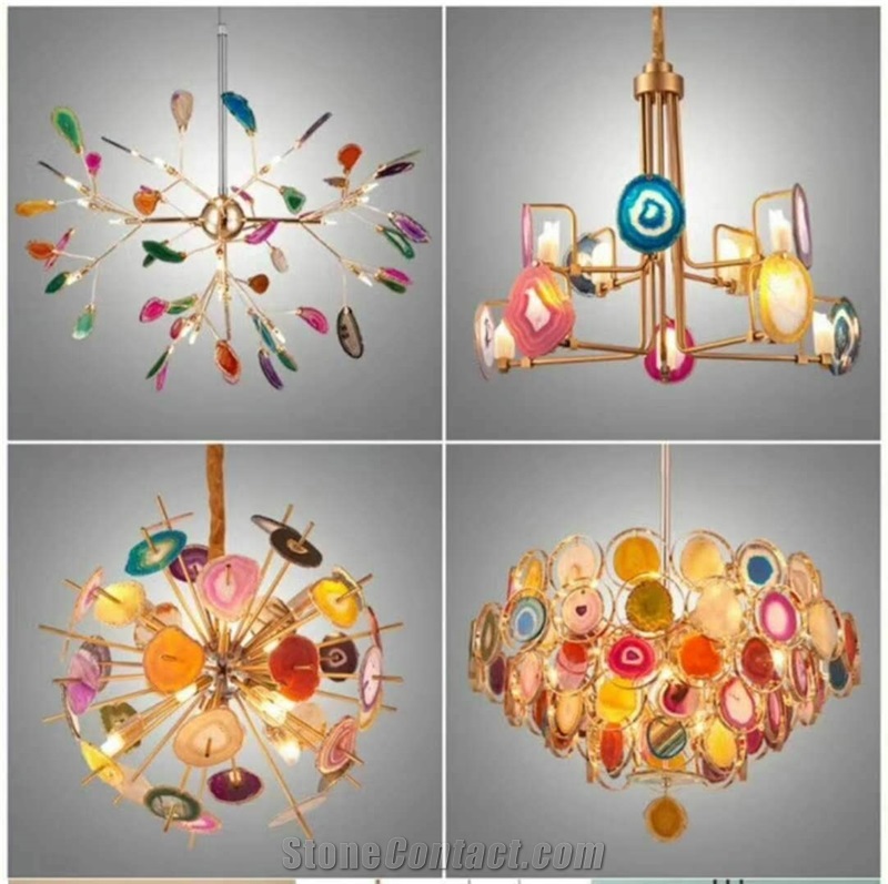 Agate Stone 11-Light Sputnik Chandelier