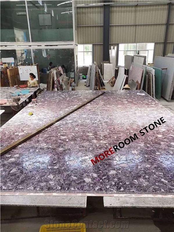 Backlit Large Size Amethyst Purple Desk Top