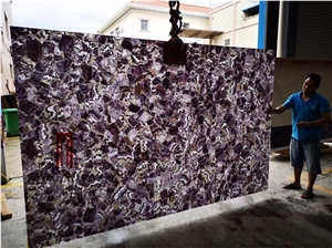 Backlit Large Size Amethyst Purple Desk Top