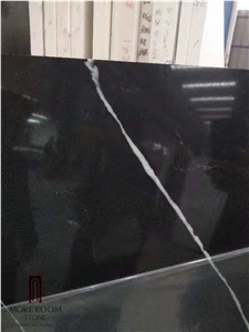 Marble Black Look Quartz Stone Slabs