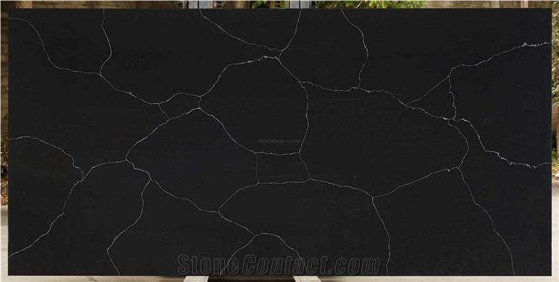 Marble Black Look Quartz Stone Slabs