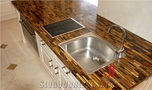 Solid Marble Tiger Eye Stone Wall Panel