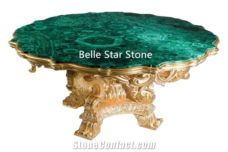Malachite/Green Jade Semi Precious Stone Table Top