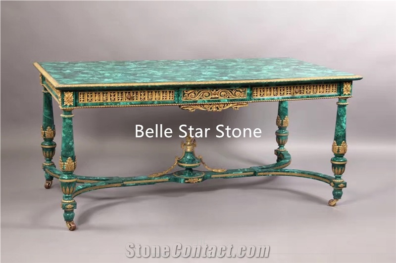 Malachite/Green Onyx Gemstone Tea Tables