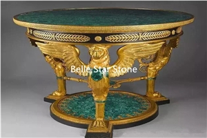 Malachite/Green Onyx Gemstone Tea Tables