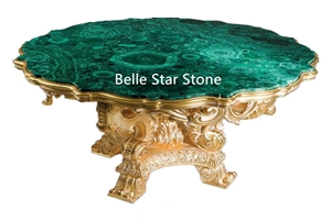 Malachite/Green Onyx Gemstone Tea Tables