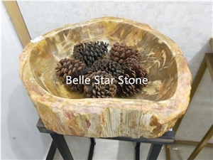 Petrified Wood/Wood Fossil Semiprecious Stone Sink