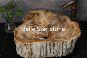 Petrified Wood/Wood Fossil Semiprecious Stone Sink