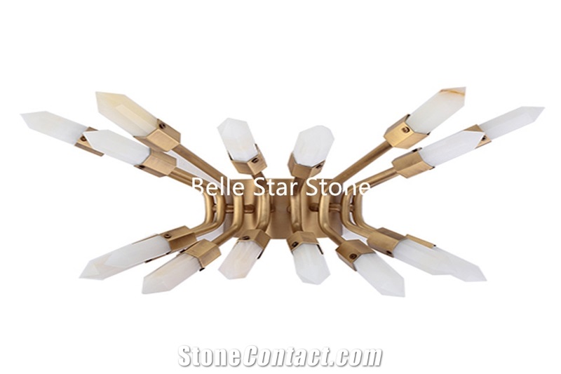 White Crystal Backlit Semiprecious Stone Counters