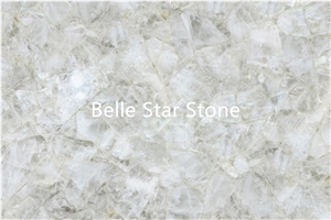 White Crystal Backlit Semiprecious Stone Counters