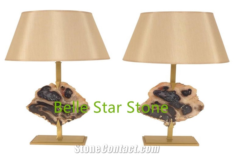 Wood Fossil Semi Precious Stone Office Tables