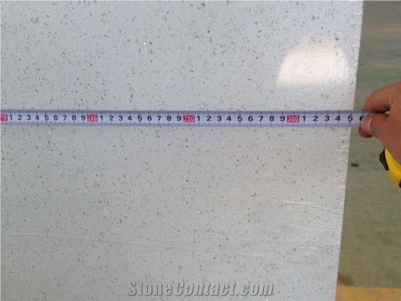White Crystal Quartz Slab for Kitchen and Bathroom
