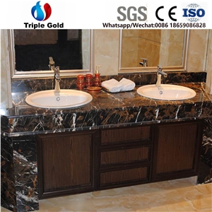 Portoro Afghan Black and Gold Countertop Vanity