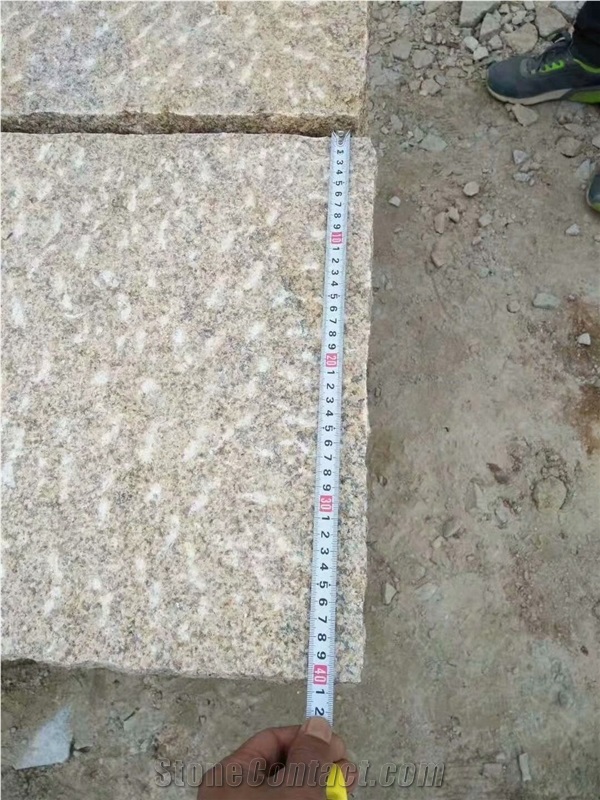 G682 Golden Rusty Granite Pineapple Paving Stone