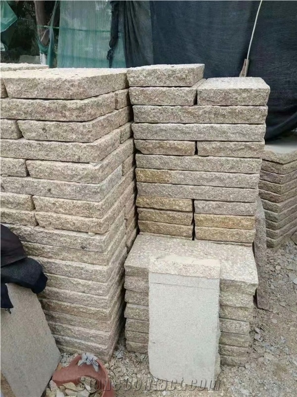 G682 Golden Rusty Granite Pineapple Paving Stone