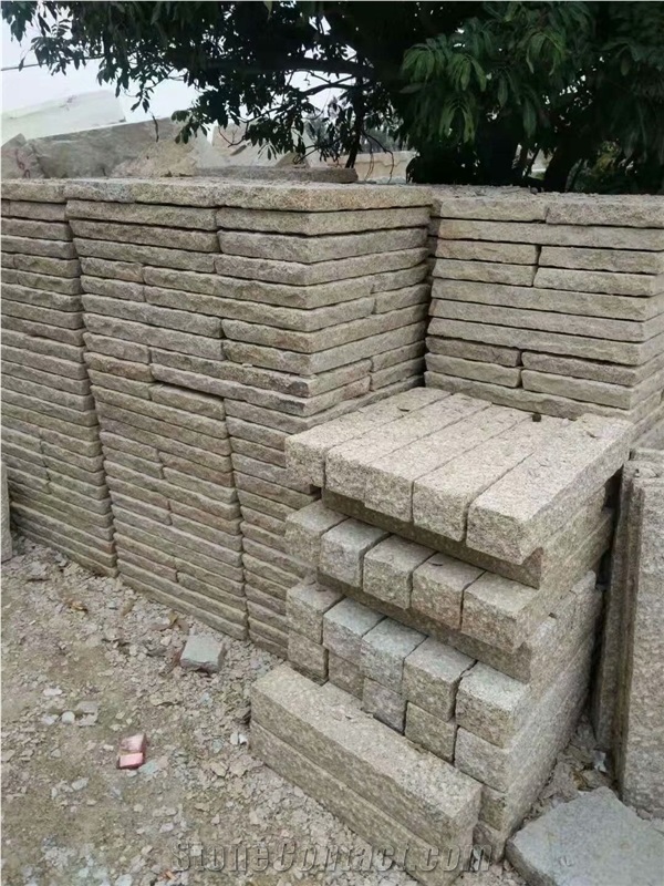 G682 Golden Rusty Granite Pineapple Paving Stone
