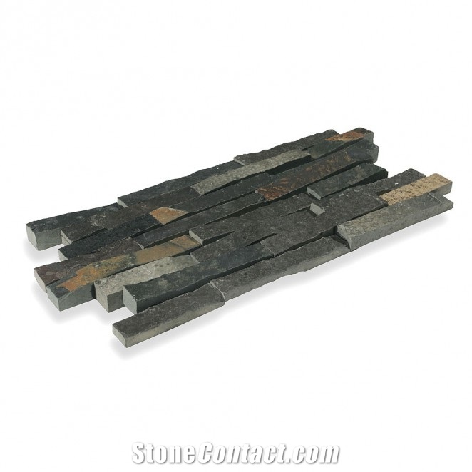 Bali Black Castello Slate Cladding Stone Panel