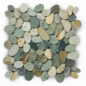 Swarthy Natural Pebbles Oval Mosaic for Bathroom