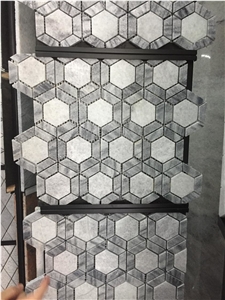 White Marble Hexagonal Mosaic Interior Stone