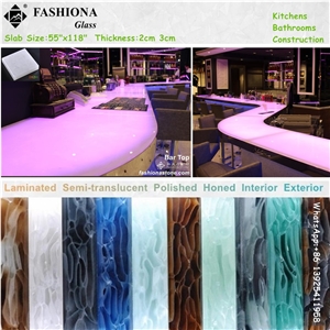 Translucent Jade Glass ,Semi-Transparent Crystallized Stone Slabs