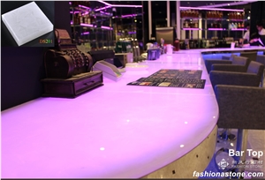 Semi-Transparent Laminated Jade Glass Countertops