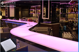 Semi-Transparent Laminated Jade Glass Countertops