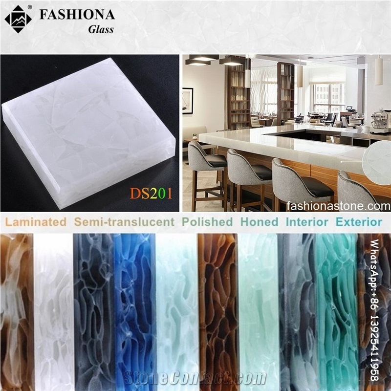 Semi-Transparent Laminated Jade Glass