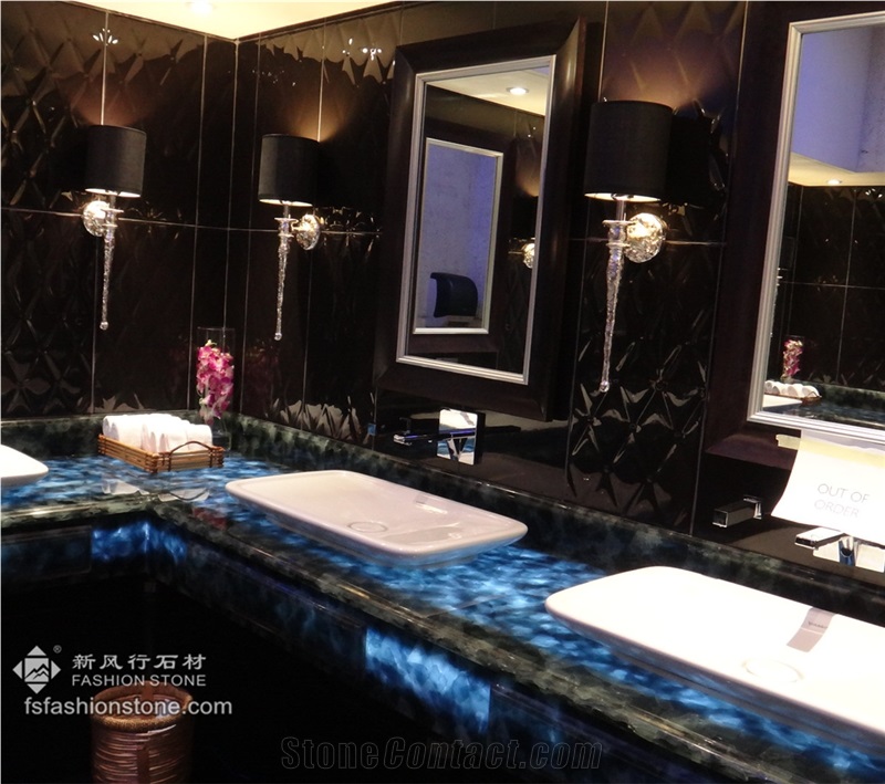 Semi-Transparent Laminated Jade Glass