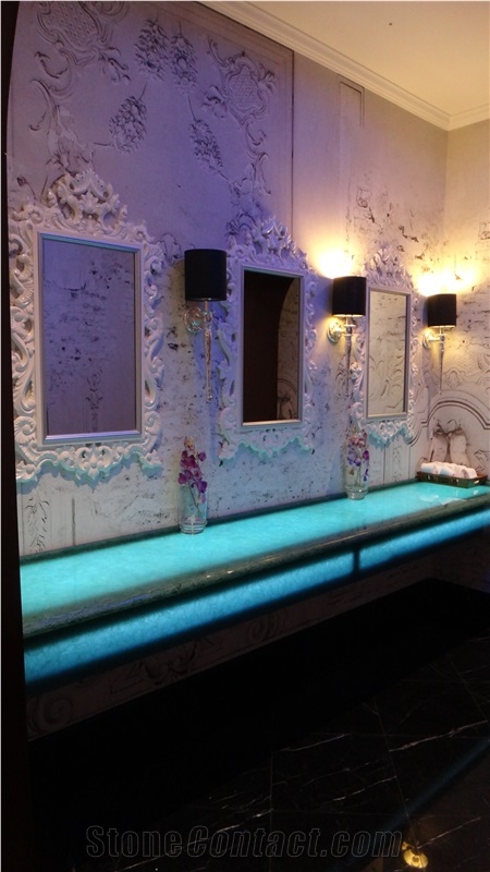 Semi-Transparent Laminated Jade Glass