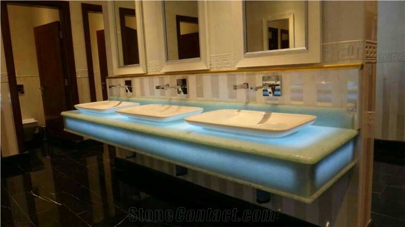 Semi-Transparent Laminated Jade Glass