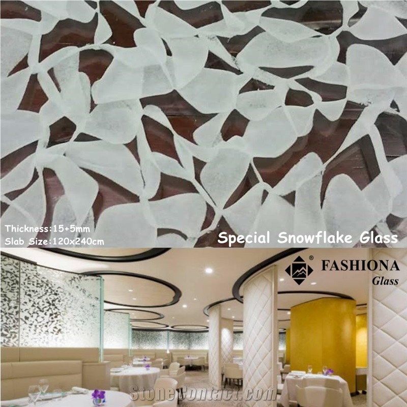 Snowflower White,Building Glass Wall Column