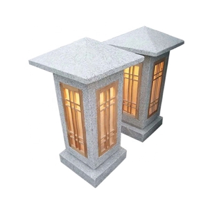 Oriental Outdoor Japanese Carved Stone Lantern