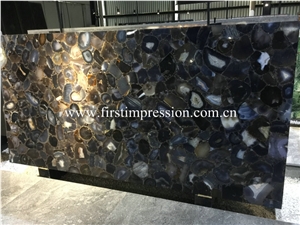 Agate Semiprecious Stone Slabs/Natural Grey Gemstone