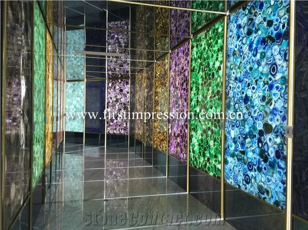 Agate Semiprecious Stone Slabs/Natural Grey Gemstone