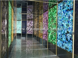 Agate Semiprecious Stone Slabs/Natural Grey Gemstone
