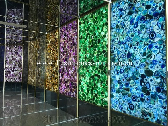 Agate Semiprecious Stone Slabs/Natural Grey Gemstone