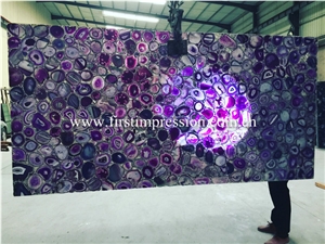 Backlight Purple Agate Semiprecious Stone Slabs/Gem Stone Tiels