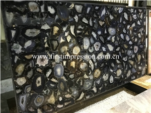 Black Agate Stone Slabs/Natural Gemstone