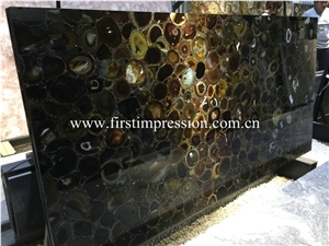Black Agate Stone Slabs/Natural Gemstone