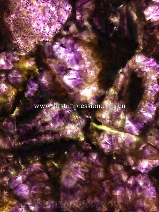 Black Gemstone Blue Agate Semiprecious Stone Slab