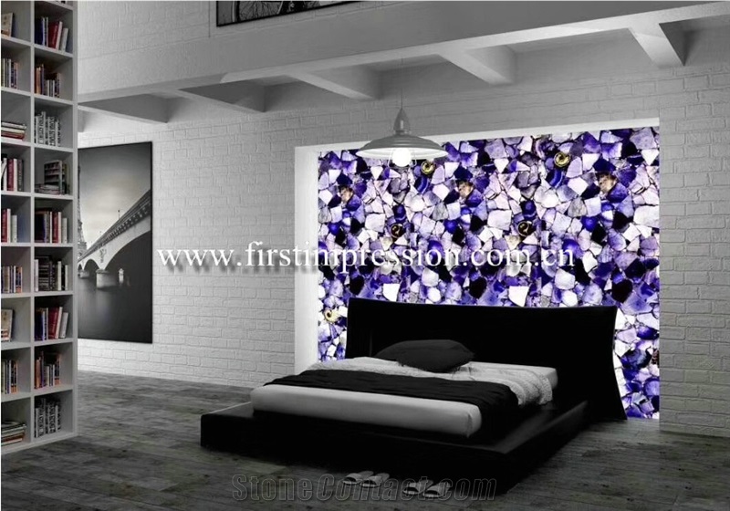 Blue Crystal Gemstone Slab/Semiprecious Stone