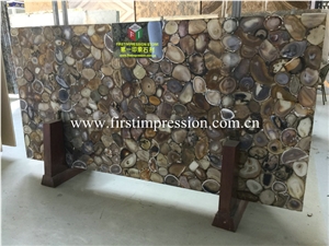 China Blue Agate Semiprecious Stone Slabs/Natural Gemstone