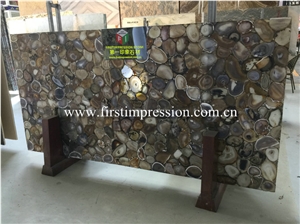 China Blue Agate Semiprecious Stone Slabs/Natural Gemstone