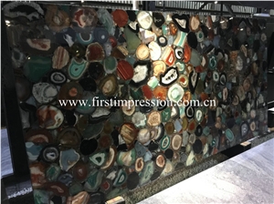 China Colorful Agate Slabs&Tiles/Natural Gemstone