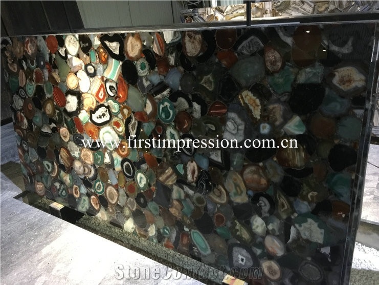 Chinese Yellow Agate Stone Slabs/Natural Gemstone