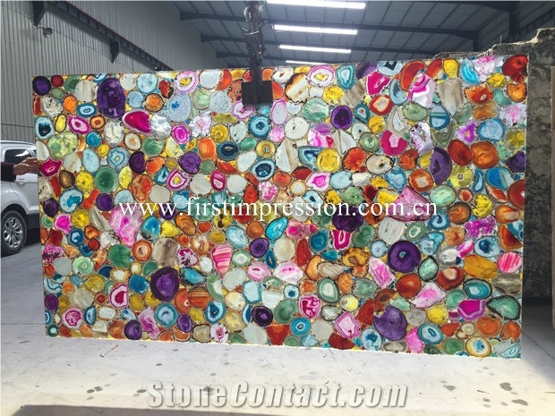Colorful Agate Gemstone Slabs/Semiprecious Stone
