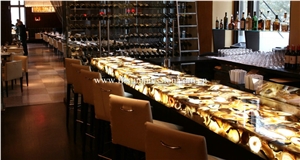 Grey Agate Gemstone Bar Counter Top