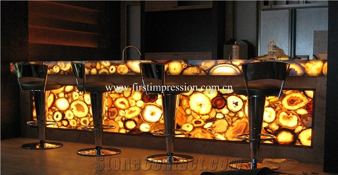 Grey Agate Gemstone Bar Counter Top