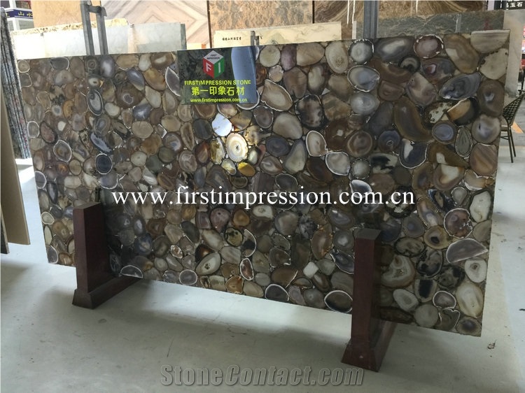 Grey Agate Slabs/China Gemstone Slabs&Tiles